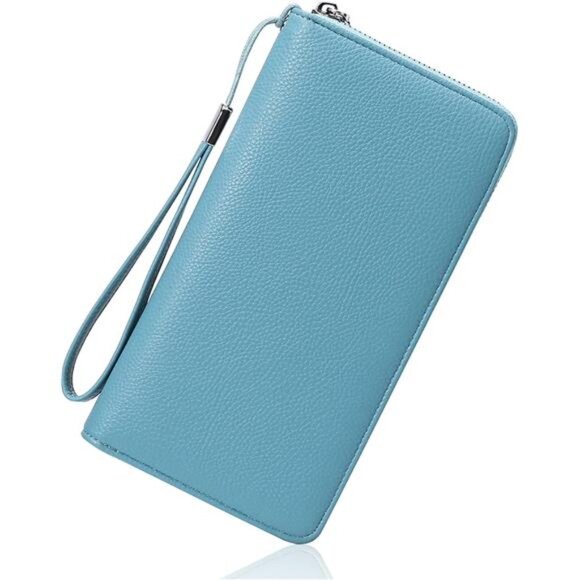 New Womens Wallet RFID Blocking Leather Zip Around Wallet Large Capacity - Picture 2 of 6